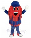Blue and Red Car Wash Cleaning Brush Mascot Costume