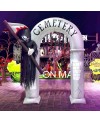 8ft Inflatable Large Arch with Grim Reaper with LED Lights Holiday Archway Decoration Outdoor Yard Lawn Art Decor