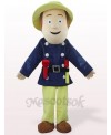 Fireman Sam In Blue Clothes Plush Mascot Costume