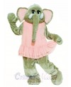 Pink Dress Elephant Mascot Costume