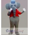 Grey Elephant Mascot Costume Cartoon