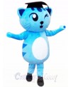 Cute Blue Doctor Cat Mascot Costume