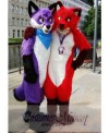 Fursuit Purple or Red Wolf Husky Dog Mascot Costume