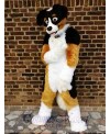 High Quality Brown Black and White Dog Mascot Costume