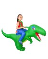 Green Dinosaur with Big Head Carry me Ride on Inflatable Costume Halloween Christmas for Kid