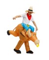 Cowboy Carry me Ride on Brown Bull Inflatable Halloween Xmas Costume for Adult/Kid