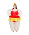 Ballerina Inflatable Costume Tiara Crown Halloween Christmas Costume for Adult Red