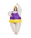 Ballerina Inflatable Costume Tiara Crown Halloween Christmas Costume for Adult Light Purple