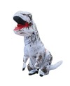 White Tyrannosaurus T-Rex Dinosaur Inflatable Costume Halloween Xmas for Adult/Kid