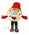 Funny Pizza with Red Hat Mascot Costumes Cartoon