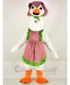 White Mother Goose with Dress Mascot Costume School