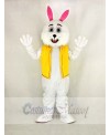 Easter Bunny Rabbit with Yellow Vest Mascot Costume Cartoon