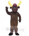 Dark Brown Hunter Moose with Hat Mascot Costumes