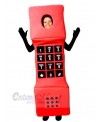 Red Cell Phone Mascot Costume Cartoon