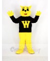 Yellow Wildcat in Black Coat Mascot Costume Animal