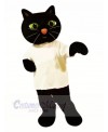 Black Cat with White T-shirt Mascot Costumes Animal