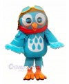 Blue Owl with Glasses Mascot Costumes Animal