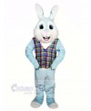Blue Easter Bunny with Colorful Vest Mascot Costumes Animal