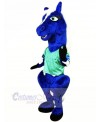 Blue Horse with Green T-shirt Mascot Costumes Animal