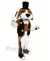 Brown and White Dog with Black Hat Mascot Costumes Animal