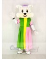 Realistic Easter Bunny Rabbit in Colorful Dress Mascot Costume Cartoon	