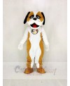 Brown And White St. Bernard Dog Mascot Costume Cartoon