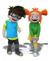 Boy and Girl mascot costume