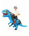 Blue Tyrannosaurus T-Rex Inflatable Carry Me Ride On Costume