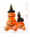 6ft Inflatable Witch Pumpkins with Black Cat with LED lights Halloween Holiday Decoration Outdoor Yard Lawn Art Decor