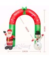 8ft Inflatable Large Arch with Santa Claus & Snowman with LED Lights Holiday Archway Decoration Outdoor Yard Lawn Art Decor