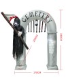 8ft Inflatable Large Arch with Grim Reaper with LED Lights Holiday Archway Decoration Outdoor Yard Lawn Art Decor