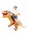 Brown Tyrannosaurus T-Rex Inflatable Carry Me Ride On Costume