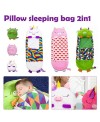 Happy Nappers Pillow & Sleepy Sack 2 in 1 Kids Foldable Sleeping Bag with Pillow Cartoon Animals Pink Kitty