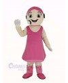 Customer Service Representative in Pink Dress Mascot Costume