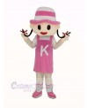 Pink Hat Girl Mascot Costume People