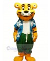 Cool Tiger with T-shirt Mascot Costumes Cartoon	
