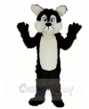 Long Wool Big Black Wolf Mascot Costume Animal