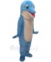 Blue Happy Dolphin Mascot Costume