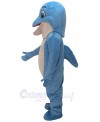 Blue Happy Dolphin Mascot Costume