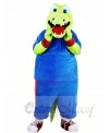 Green Alligator with Blue Suit Mascot Costumes Animal	