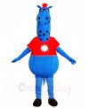 Blue Monster in Red Shirt Mascot Costumes Fantasy
