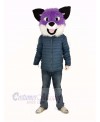 Purple Husky Dog Mascot Costume Head Only