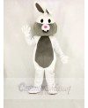 White and Grey Easter Bunny Rabbit Mascot Costume Cartoon	