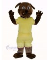 Brown Bulldog with Yellow Coat Mascot Costume Animal