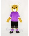 Brown Ram with Purple T-shirt Mascot Costume Animal