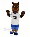 Brown Horse Race with Sport Shirt Mascot Costume