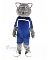 Gray Wolf in Sport Suit Mascot Costume Animal