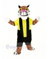 Power Tiger with Black and Yellow Sweatshirt Mascot Costume Animal	