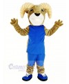 Power Sport Ram with Sportswear Mascot Costume Yellow Stripe