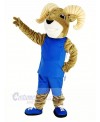 Power Sport Ram with Blue Sportswear Mascot Costume